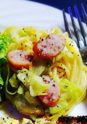 キャベツとウインナーのパスタ-レシピのメイン写真