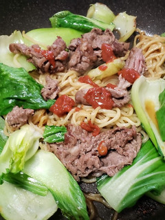 青梗菜と牛肉の中華焼きソバ-レシピのメイン写真