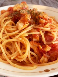 ツナのトマトソースパスタ-レシピのメイン写真