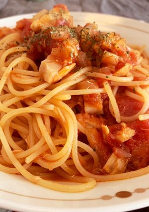 ツナのトマトソースパスタ-レシピのメイン写真