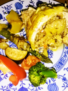 鶏の丸焼き キヌア&ライス入り-レシピのメイン写真