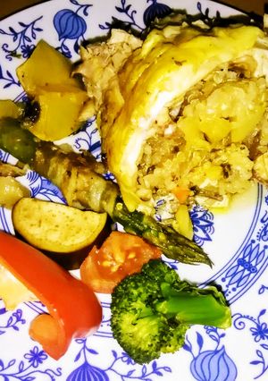 鶏の丸焼き キヌア&ライス入り-レシピのメイン写真