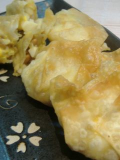 納豆とゆで卵の揚げワンタン-レシピのメイン写真