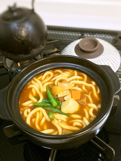 土鍋でカレーうどん-レシピのメイン写真