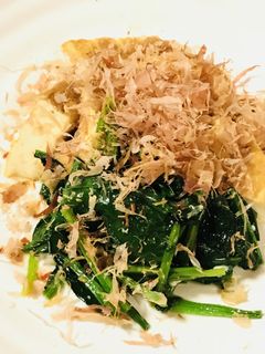 【一品】厚揚げとほうれん草のしょう油炒め-レシピのメイン写真