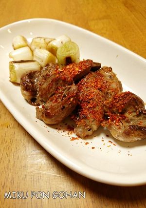鶏ハツとねぎのシンプル炒め-レシピのメイン写真