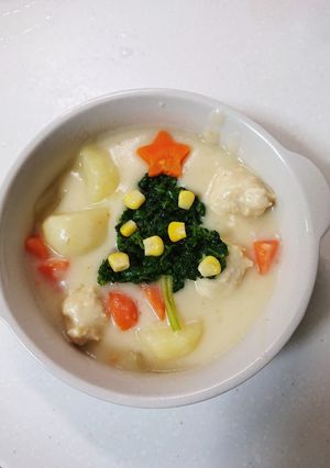 クリスマスツリーのクリームシチュー-レシピのメイン写真