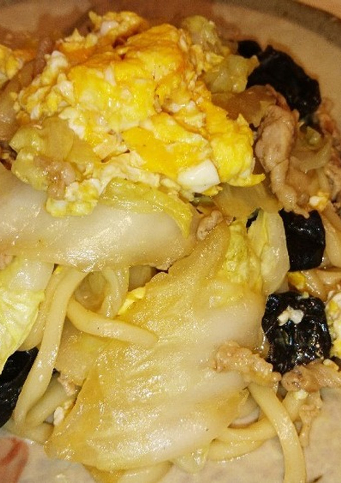 白菜と卵の焼きうどん-レシピのメイン写真