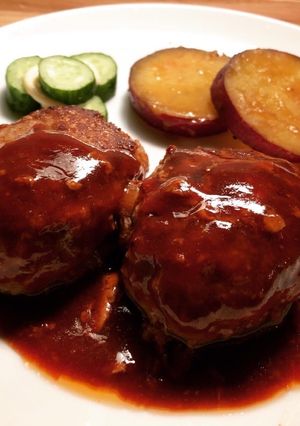 玉ねぎを炒めずに、時短ハンバーグ-レシピのメイン写真