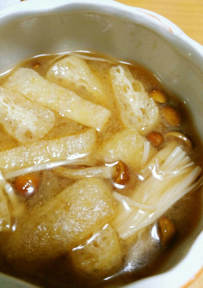 なめことえのき、油揚げの味噌汁-レシピのメイン写真