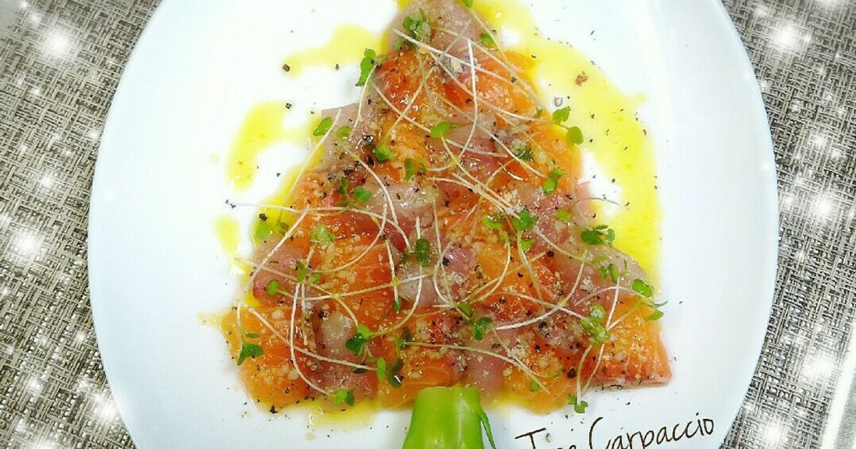 Xmasツリー仕立て♪簡単カルパッチョ by mot'z☆Lab 【クックパッド