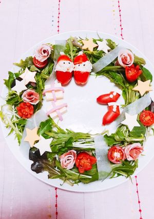 クリスマスリースサラダ-レシピのメイン写真