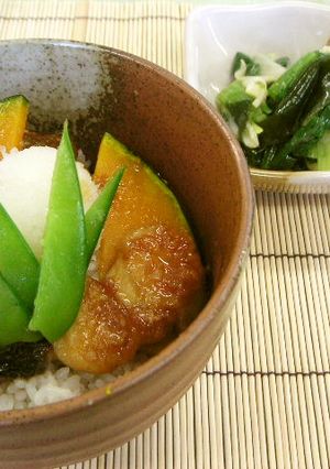 鰆とホタテの蒲焼丼（健康食）-レシピのメイン写真