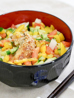鯖の竜田丼~夏野菜のサッパリソース~-レシピのメイン写真