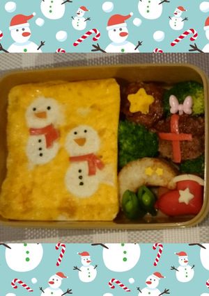 ☆冬☆雪だるまオムライスのキャラ弁❤-レシピのメイン写真