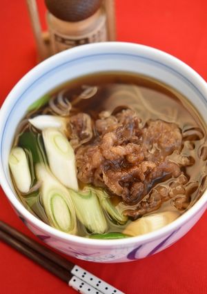 白だしで簡単♪牛肉と長ネギのそば-レシピのメイン写真
