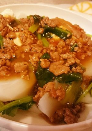 豆腐とカブのそぼろあんかけ-レシピのメイン写真