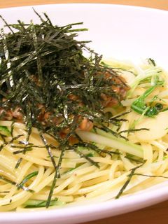水菜と納豆のパスタ-レシピのメイン写真