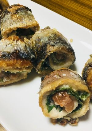 梅干とサンマのロール焼き！さっぱり旨い！-レシピのメイン写真