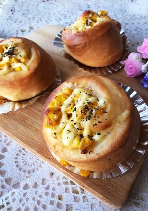 もっち〜り♡HBで簡単湯種コーンマヨパン-レシピのメイン写真