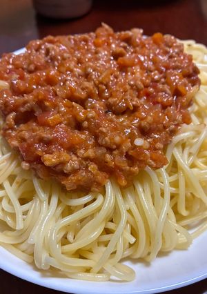 給食のっぽいミートスパ-レシピのメイン写真