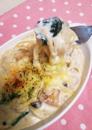 チキンとほうれん草のとろりパスタグラタン-レシピのメイン写真