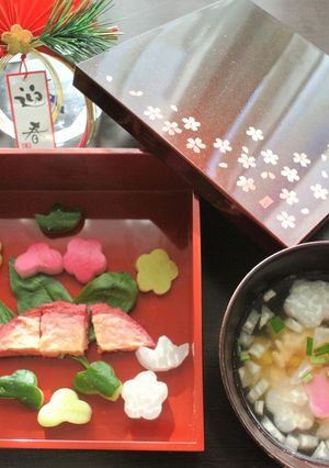 お正月わんプレートおせち＆お雑煮スープ-レシピのメイン写真