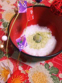 離乳食初期~ お正月*ミルク粥の団子添え-レシピのメイン写真
