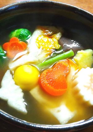 野菜のお雑煮　鶏と鰹の合わせだし-レシピのメイン写真