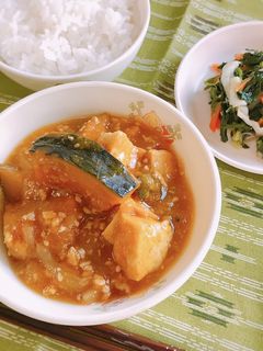 かぼちゃのそぼろ煮(天理市給食)-レシピのメイン写真
