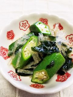 ☆ワカメ・オクラ・寒天♪食物繊維サラダ☆-レシピのメイン写真