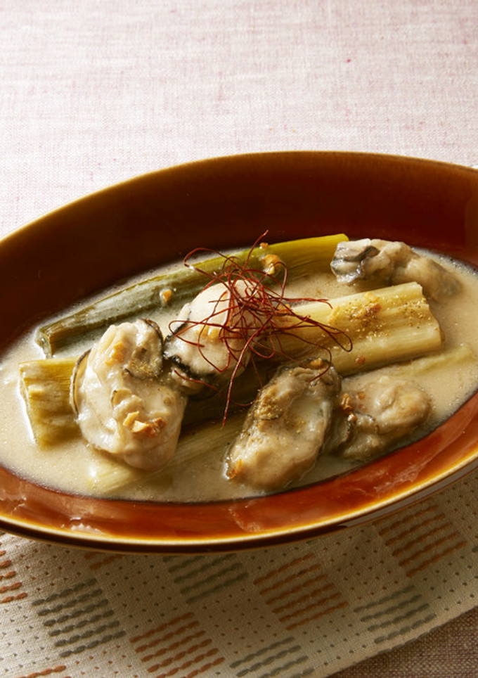 白ねぎとかきの白みそ煮-レシピのメイン写真