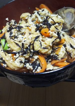 ダイエットにも最高！ひじき豆腐炒める-レシピのメイン写真