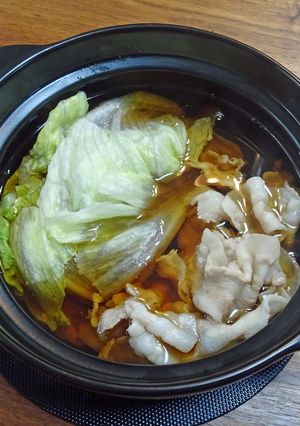 お出汁で食べるレタスと豚肉のしゃぶしゃぶ-レシピのメイン写真