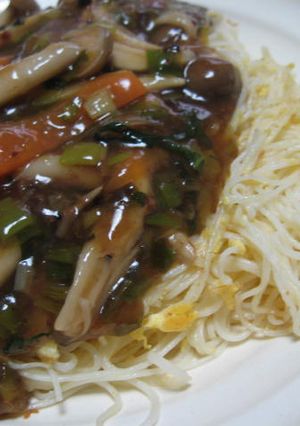 焼きそうめんのきのこ薬味あんかけ-レシピのメイン写真
