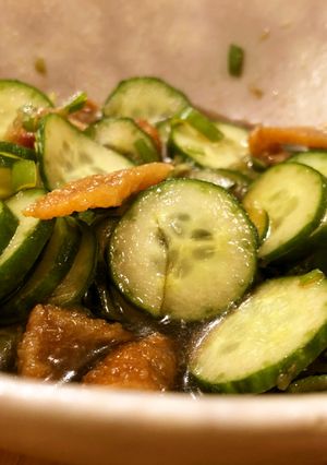 鶏皮はきゅうり酢の物でシャキシャキ食う！-レシピのメイン写真