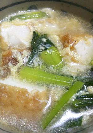 小松菜と厚揚げの中華スープ-レシピのメイン写真