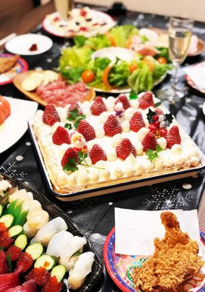 ホーロートレイでクリスマスケーキ-レシピのメイン写真