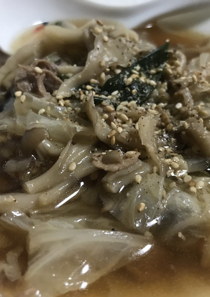九条ネギと白菜とキノコと豚肉の和風スープ-レシピのメイン写真