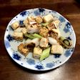 ねぎと木綿豆腐の鶏ガラ炒め