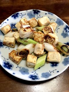 ねぎと木綿豆腐の鶏ガラ炒め-レシピのメイン写真
