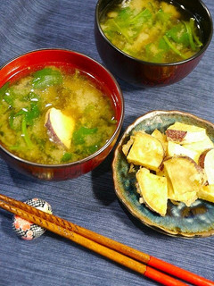 簡単!ほうれん草とイモ天のお味噌汁-レシピのメイン写真