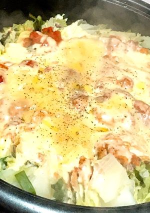 豚バラ白菜トマトチーズ鍋-レシピのメイン写真