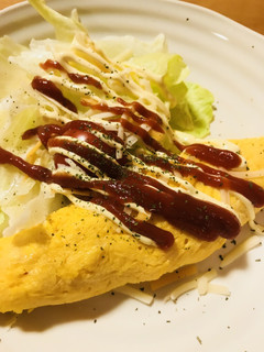 プレーンオムレツ&レタスサラダのプレート-レシピのメイン写真