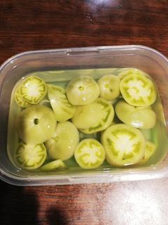 簡単青トマトのらっきょう酢漬け-レシピのメイン写真