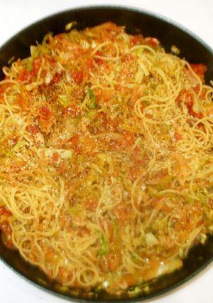 ツナ缶キャベツパスタ♪簡単トマト缶で-レシピのメイン写真