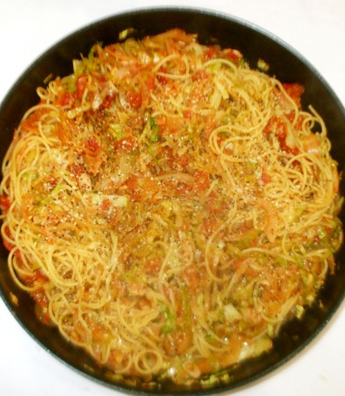 ツナ缶キャベツパスタ♪簡単トマト缶で-レシピのメイン写真