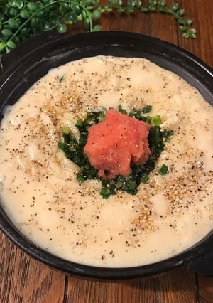 濃厚クリーミー♡豆乳たらこクリームうどん-レシピのメイン写真