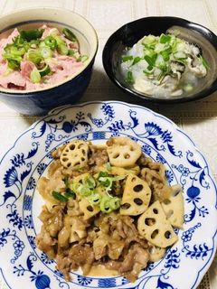蓮根と豚バラ肉の甘辛炒め-レシピのメイン写真