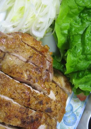 ☆パリパリ皮の鶏肉サンチュ包み♪-レシピのメイン写真